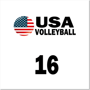 USA Volleyball #16 T-shirt Design Posters and Art